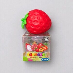 Squeeze Squishy Toy Strawberry Red ASMR 14+ Years Stress Relief